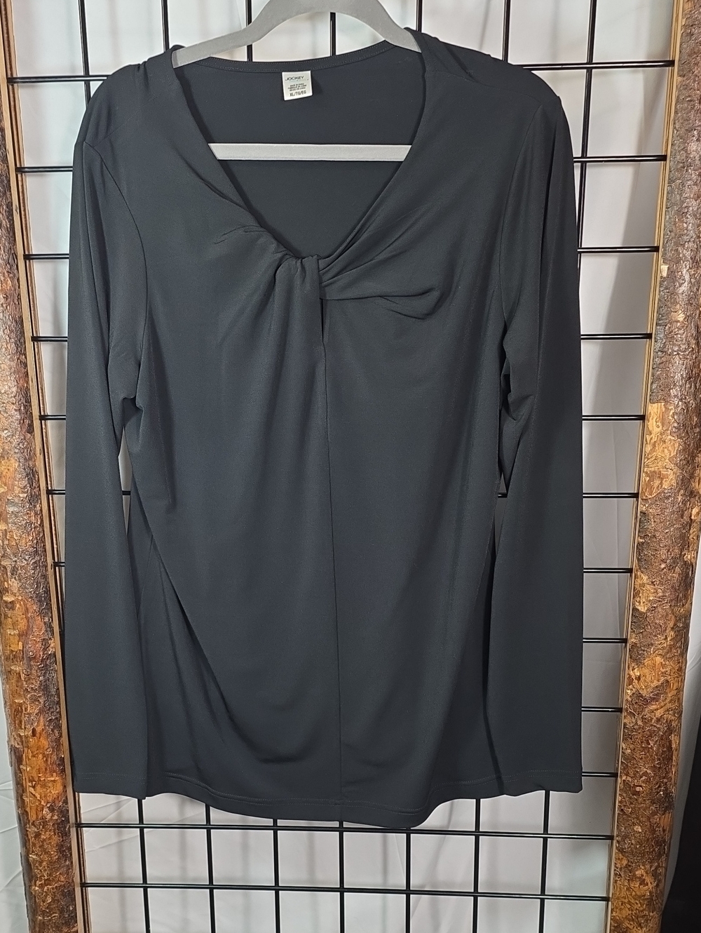 Jockey Black Long-Sleeve Twist-Front Top
